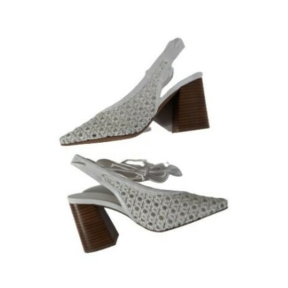 ASOS Shoes womens White Sling Back Slip On Pointed Toe Size 3 - Picture 4 of 11